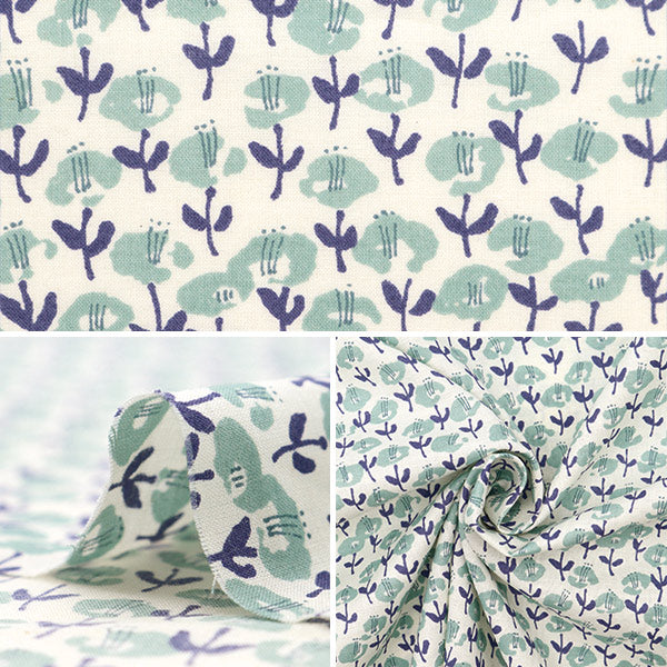 【数量5から】 生地 『ローン ル・ミディ ロンド ミントブルー 83048-1-1』