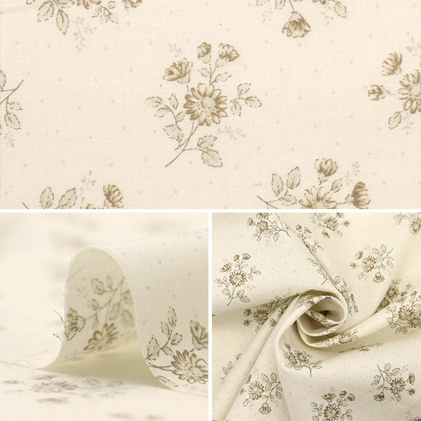 【数量5から】 生地 『ローン ル・ミディ ドライフラワー ナチュラル 83049-1-1』