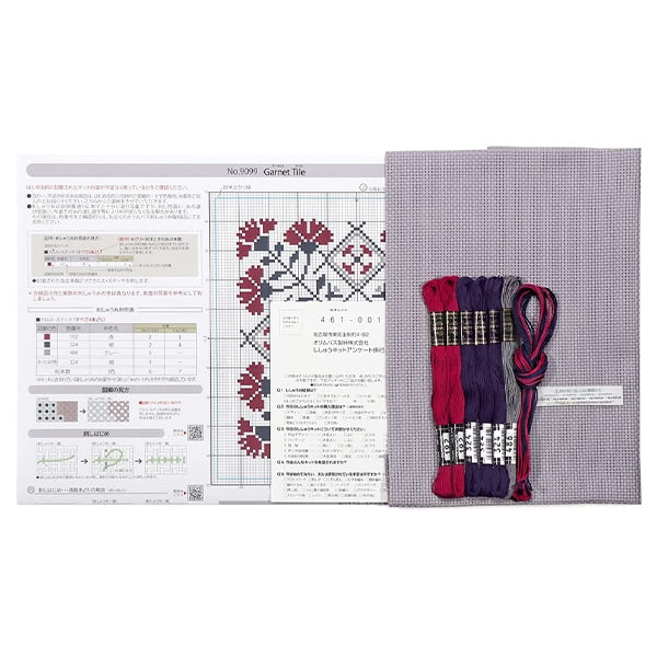 Kit di ricamo "pattern folkro piastrelle granato 9099" Olympus
