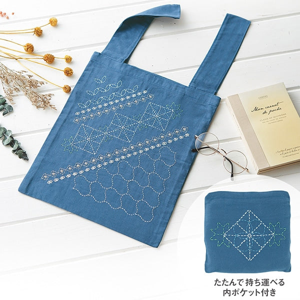 Kit de bordado "SashikoEco Bagla Buketiel Nemophila SK-444" Olympus