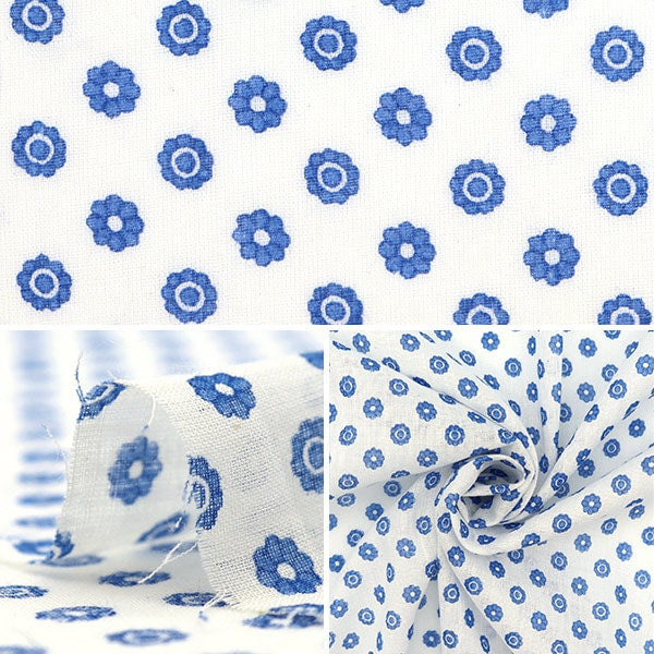 【数量5から】 生地 『インドボイルプリント 小紋柄 シロ RAM-BOI-1E』