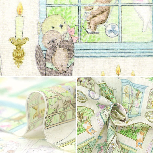 【数量5から】 生地 『60ローンデジタルプリント 22fabric ムービースタジオ オフホワイト DP-4430-5A』