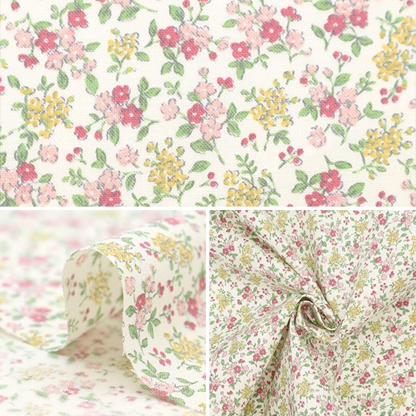 【数量5から】 生地 『ミニブーケ ピンク NO-NIBO-A』