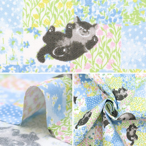 【数量5から】 生地 『オックス 猫チェック マルチ NOX-CACH-MIX』 KOKKA コッカ