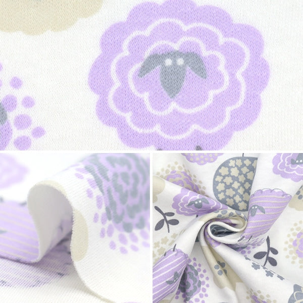 【数量5から】 生地 『スムースニット 花柄 3C番色 AN3701-3C』