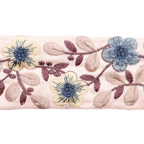 【数量5から】 手芸ブレード 『2022 インド刺繍ブレード ピンク×クリーム 45138F』