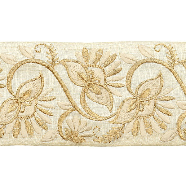 【数量5から】 手芸ブレード 『2022 インド刺繍ブレード ベージュ×ベージュ 44553A』