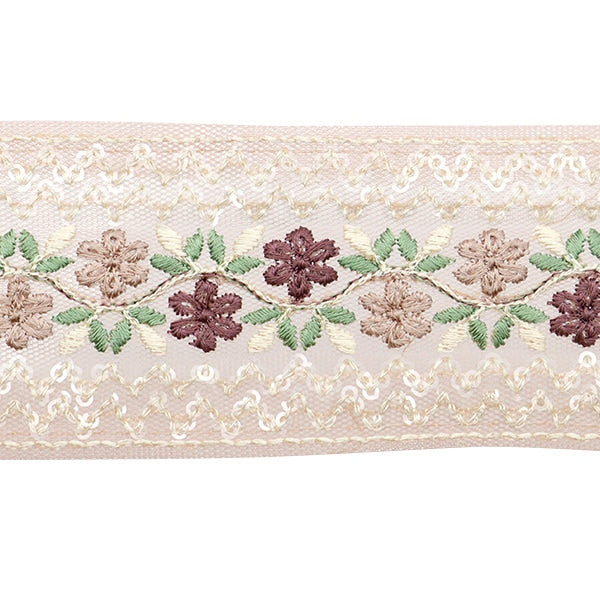 【数量5から】 手芸ブレード 『2022 インド刺繍ブレード パープル×パープル 45353D』