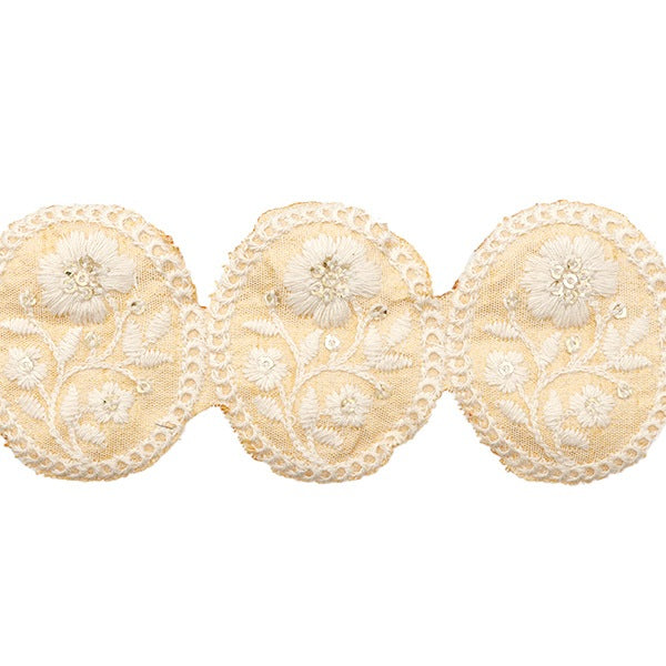 【数量5から】 手芸ブレード 『2022 インド刺繍ブレード ベージュ×ベージュ 136D』