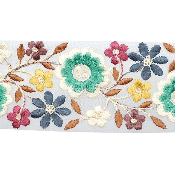 【数量5から】 手芸ブレード 『2022 インド刺繍ブレード ブルー×グリーン 332E』