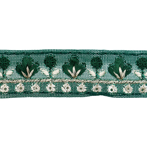 【数量5から】 手芸ブレード 『2022 インド刺繍ブレード グリーン×グリーン 45172B』