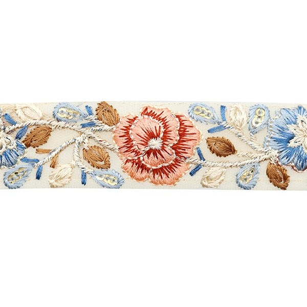 【数量5から】 手芸ブレード 『2023 インド刺繍ブレード ブルー×レッド 357B』