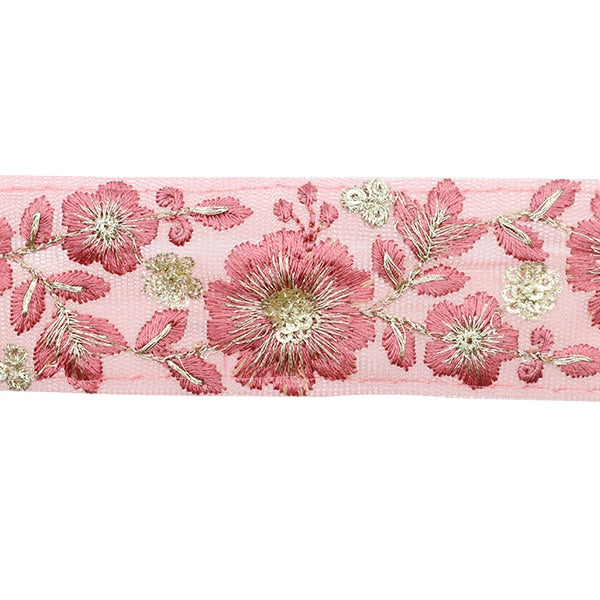 【数量5から】 手芸ブレード 『2023 インド刺繍ブレード ピンク×ピンク 372G』