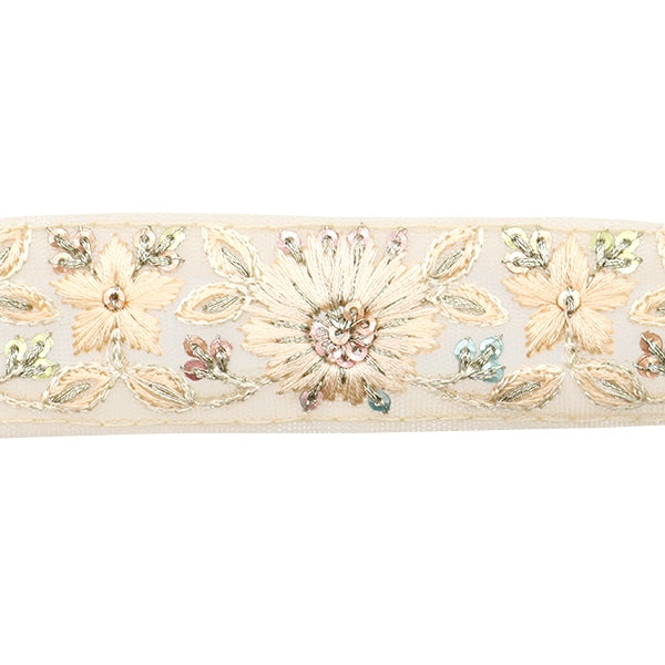 【数量5から】 手芸ブレード 『2023 インド刺繍ブレード ベージュ×ベージュ 434A』