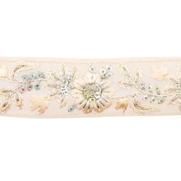 【数量5から】 手芸ブレード 『2023 インド刺繍ブレード ベージュ×ベージュ 435F』