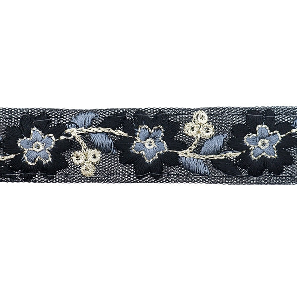 【数量5から】 手芸ブレード 『2023 インド刺繍ブレード ブラック 45664#13』