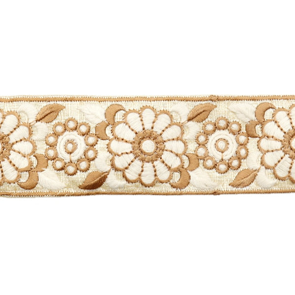 【数量5から】 手芸ブレード 『2023 インド刺繍ブレード ベージュ×ホワイト 864F』