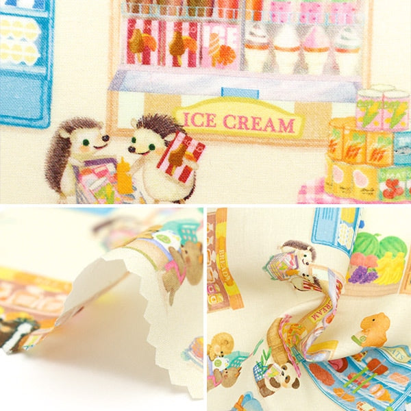 【数量5から】 生地 『60ローンデジタルプリント 22fabric ピッコロマーケット オフホワイト DP-4425-2A』