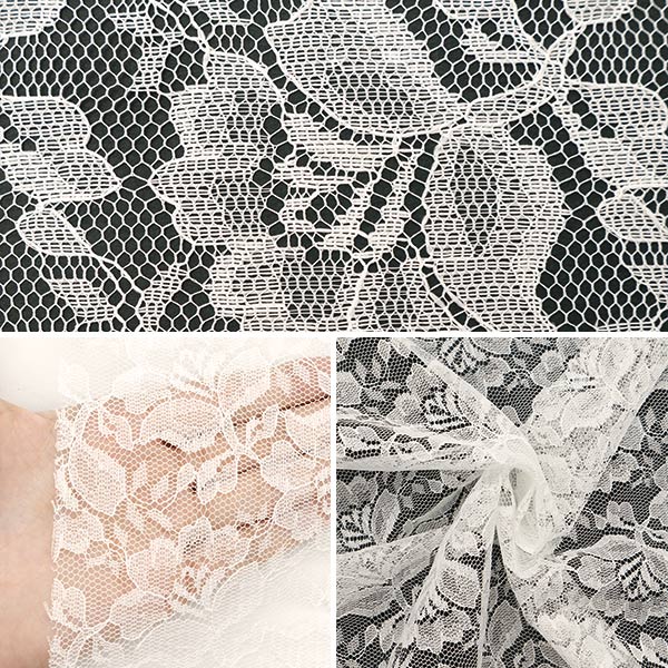 【数量5から】 生地 『ラッセルレース オフホワイト 12887-2』