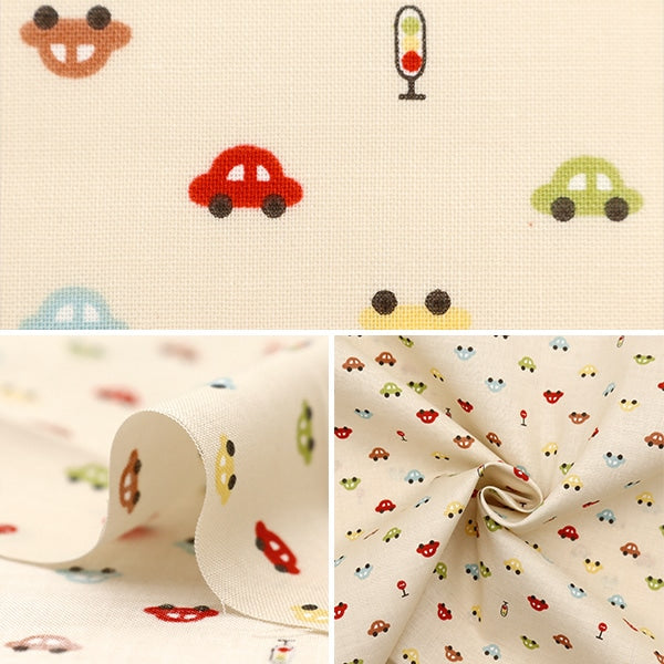 【数量5から】 生地 『ポプリン ホーミーコレクション くるま DH13183S-F』