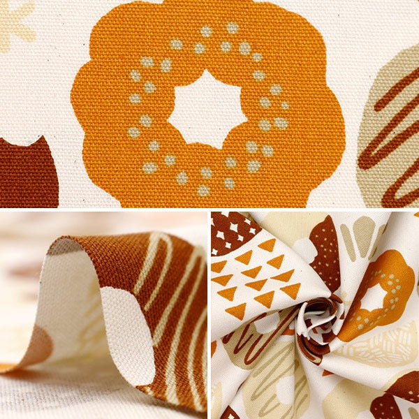 【数量5から】 生地 『オックス ドーナツ キナリ×ブラウン OX35902-1A』