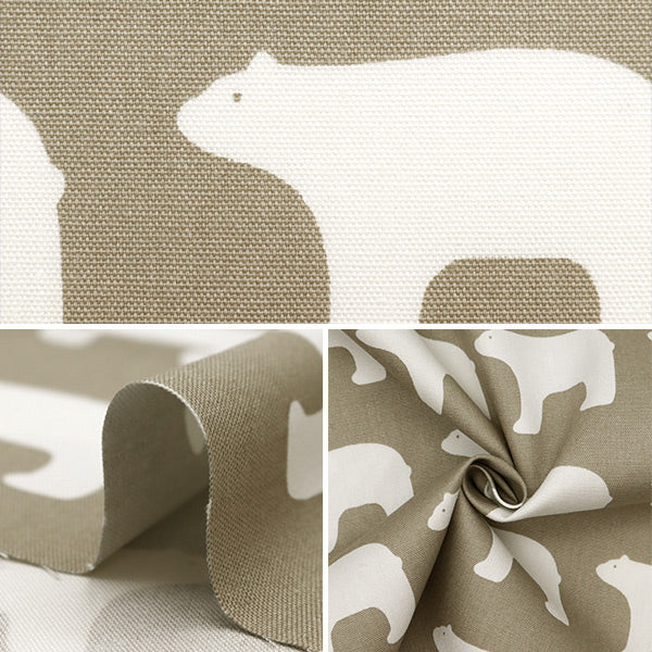 【数量5から】 生地 『kippis (キッピス) オックス シロクマ ベージュ KPO-06M』 【ユザワヤオリジナル】