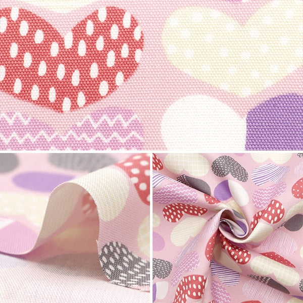 【数量5から】 生地 『kippis (キッピス) オックス ハート ピンク KPO-17N』 【ユザワヤオリジナル】