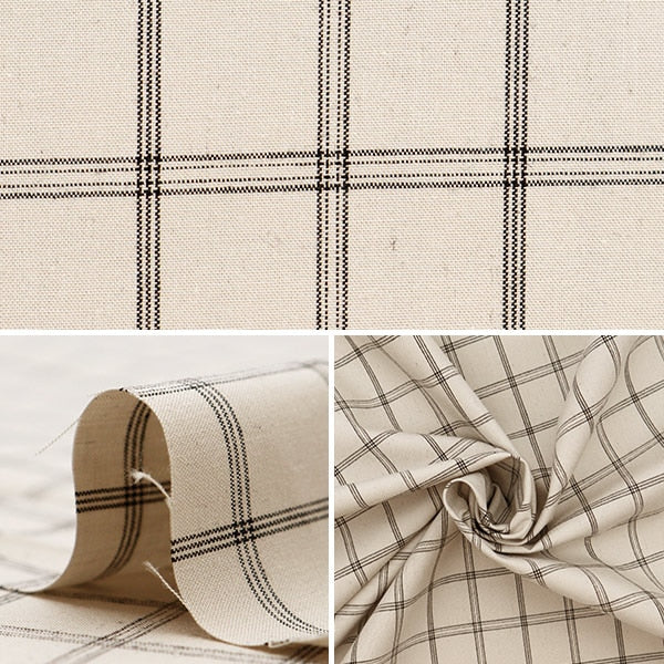【数量5から】 生地 『播州織 高密度クロス チェック柄 ナチュラル RMD3207-21』