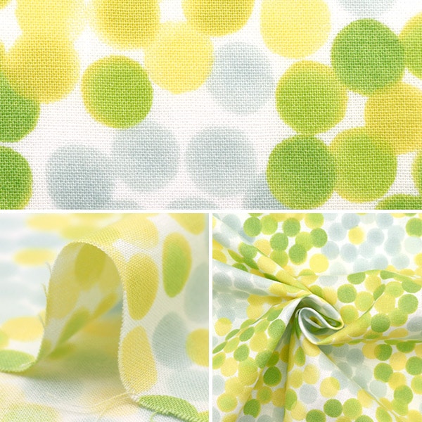 【数量5から】 生地 『シーチングエンジェルソフト加工 NOVAドット小 NSE-WADO-YEGN』 KOKKA コッカ