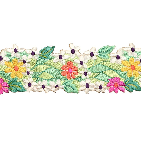 【数量5から】 手芸ブレード 『2024 インド刺繍ブレード ベージュ×イエロー 3686D』