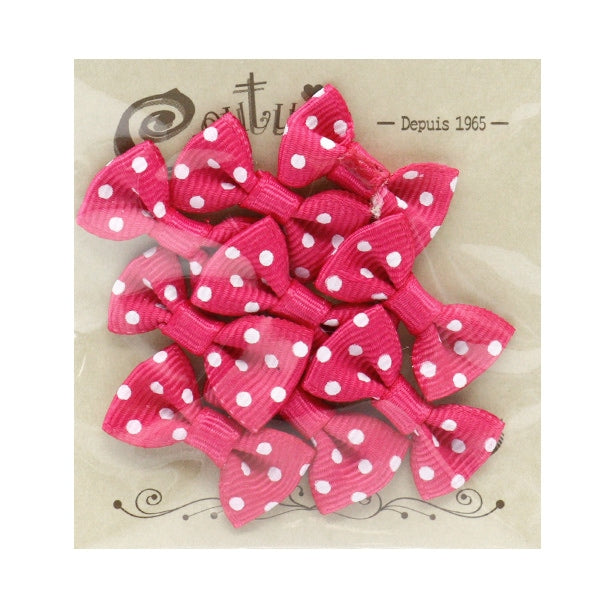 Parti artigianali "MiniNastroParti goglin scuro rosa scuro x bianco punto yrp-8" Tempio