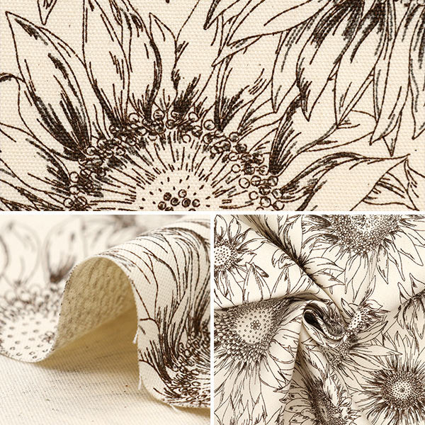 【数量5から】 生地 『オックス ひまわり ナチュラル OX35802-2A』