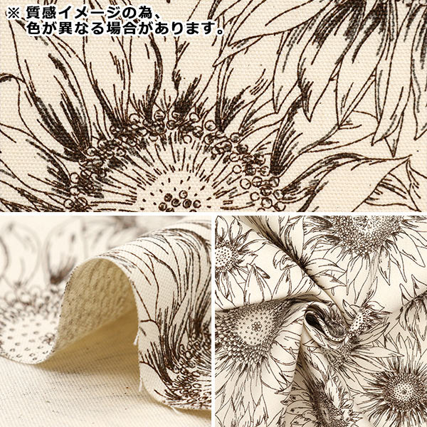 【数量5から】 生地 『オックス ひまわり チャコールグレー OX35802-2E』