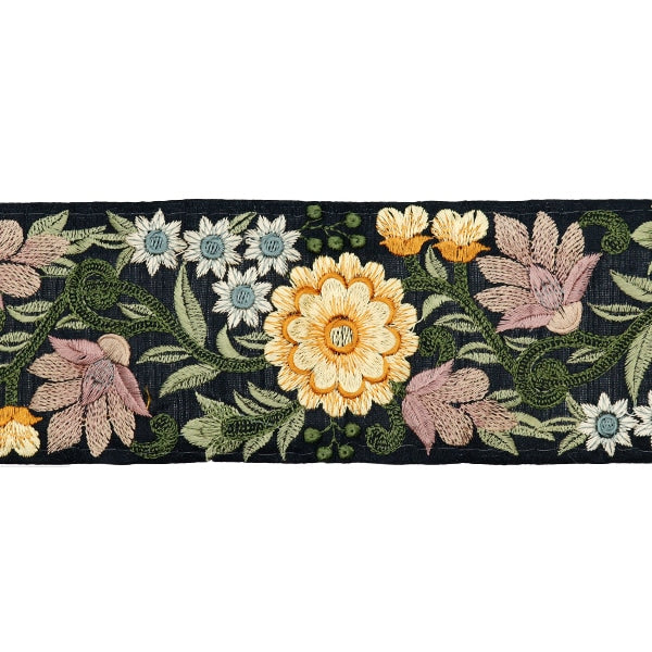 【数量5から】 手芸ブレード 『2022 インド刺繍ブレード ブラック×イエロー 42941C』