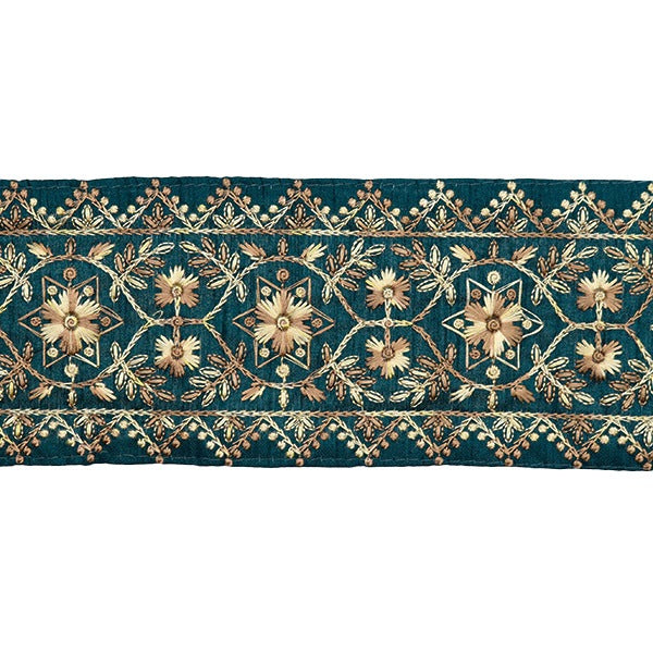 【数量5から】 手芸ブレード 『2023 インド刺繍ブレード グリーン×ブラウン 315C』