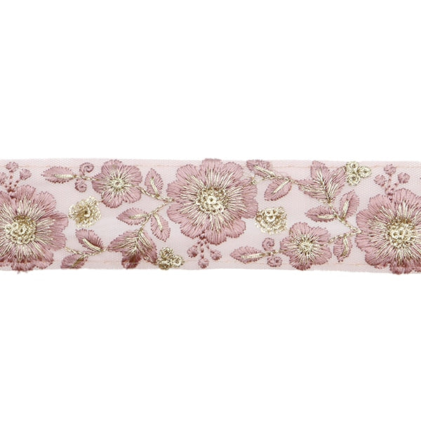 【数量5から】 手芸ブレード 『2023 インド刺繍ブレード パープル×パープル 372A』