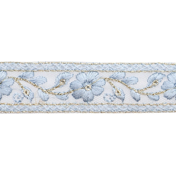 【数量5から】 手芸ブレード 『2023 インド刺繍ブレード ブルー×ブルー 444H』