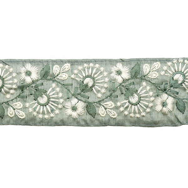 【数量5から】 手芸ブレード 『2023 インド刺繍ブレード グリーン×グリーン 2210L』