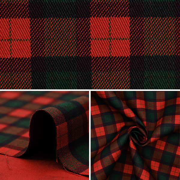 【数量5から】 生地 『ツイル ベーシックチェック レッド YU88320-1-A』