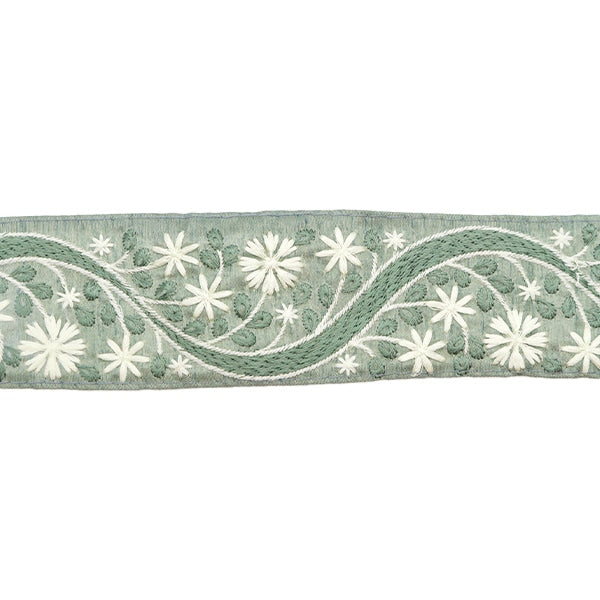 【数量5から】 手芸ブレード 『2023 インド刺繍ブレード グリーン×グリーン 46365#2』