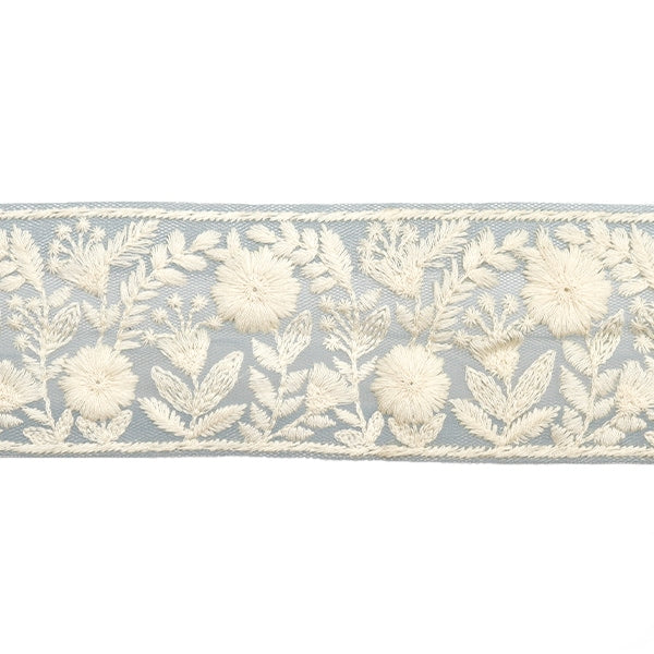 【数量5から】 手芸ブレード 『2023 インド刺繍ブレード ブルー×ベージュ 45352B』