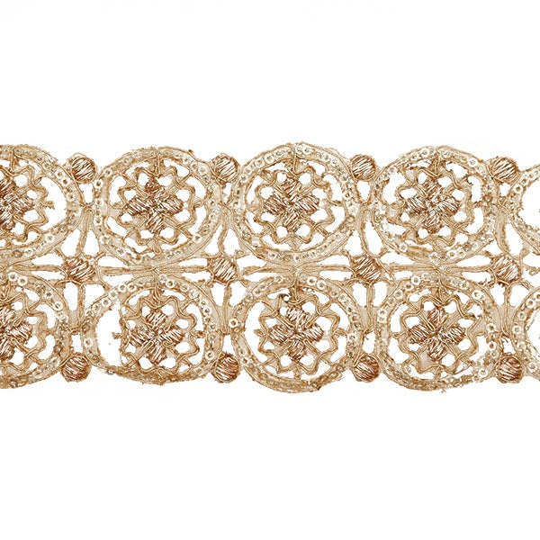 【数量5から】 手芸ブレード 『2023 インド刺繍ブレード ゴールド×ゴールド 3082A』