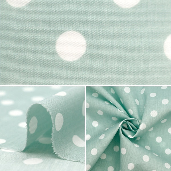 【数量5から】 生地 『しわになりにくいシーチング ニュアンスドット クスミミント YPCJ-DOT-MT』