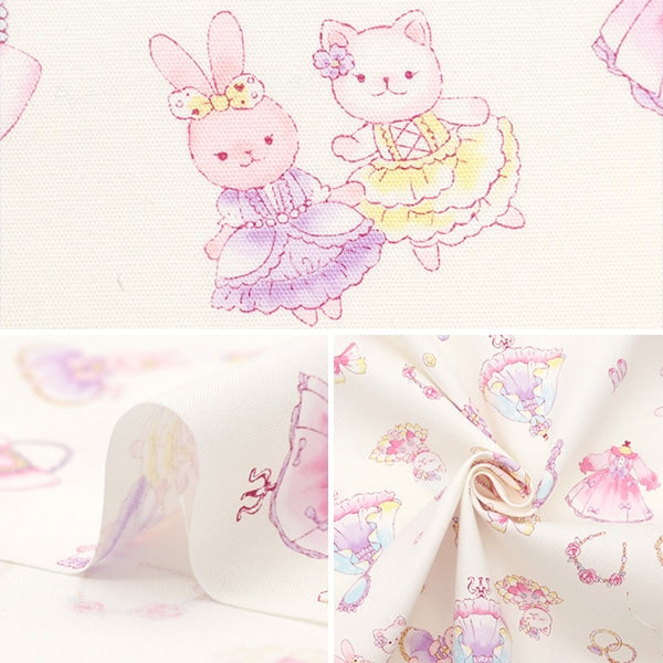 【数量5から】 生地 『スケア プリント ドレス オフホワイト SP2400-5A』