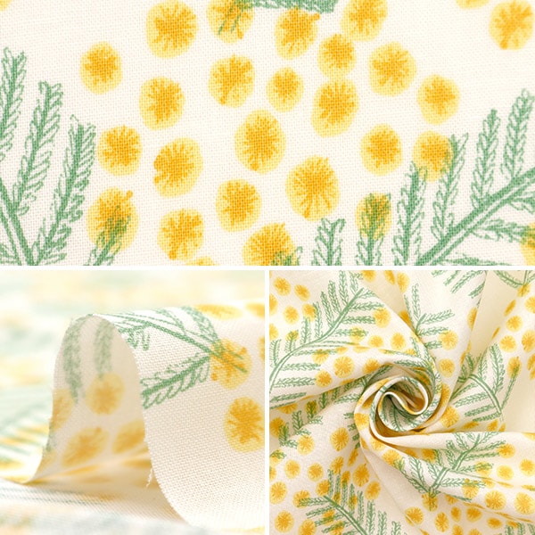 【数量5から】 生地 『kippis (キッピス) シーチング ミモザ キナリ KPS-80A』