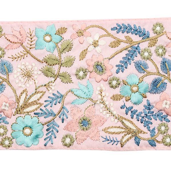 【数量5から】 手芸ブレード 『2024 インド刺繍ブレード ピンク×ピンク M-111F』