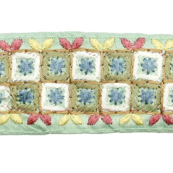 【数量5から】 手芸ブレード 『2024 インド刺繍ブレード グリーン M-114K』