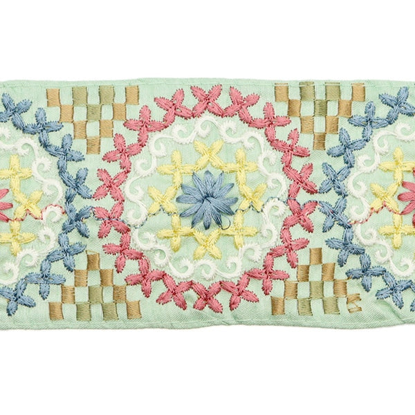 【数量5から】 手芸ブレード 『2024 インド刺繍ブレード グリーン M-122C』