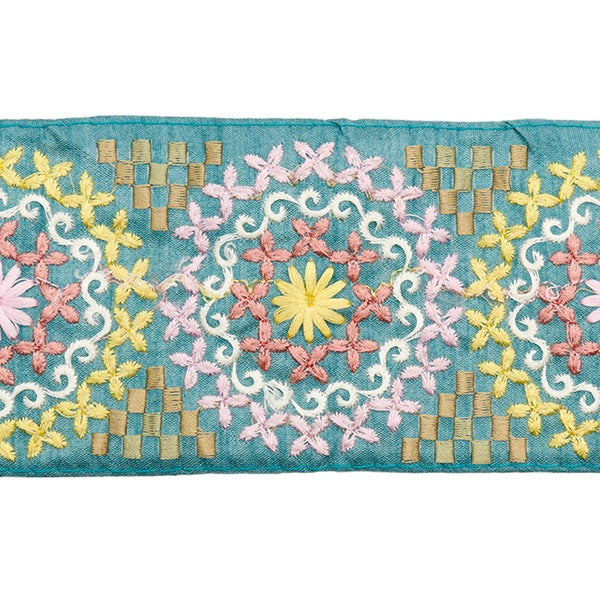 【数量5から】 手芸ブレード 『2024 インド刺繍ブレード グリーン×イエロー M-122G』