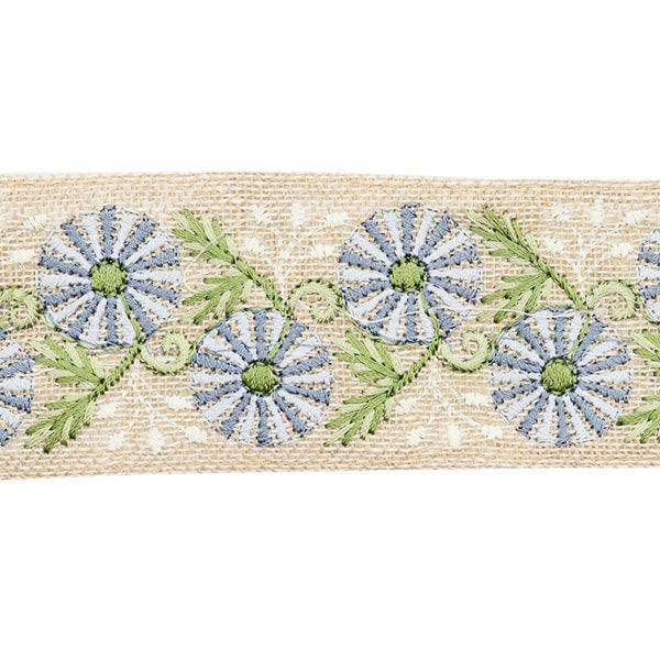 【数量5から】 手芸ブレード 『2024 インド刺繍ブレード ベージュ×グレー M-136#2』